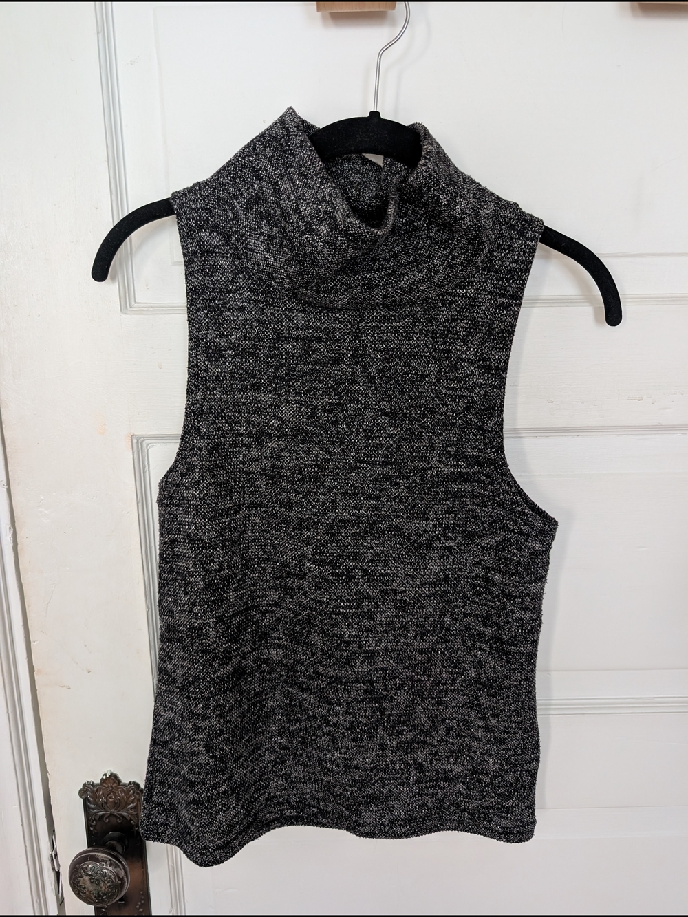 BB Dakota Sleeveless Knit Turtleneck - Charcoal Heather